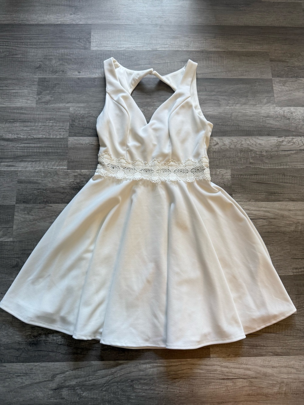 B Darlin White Lace-Waist A-Line Sleep Slip
